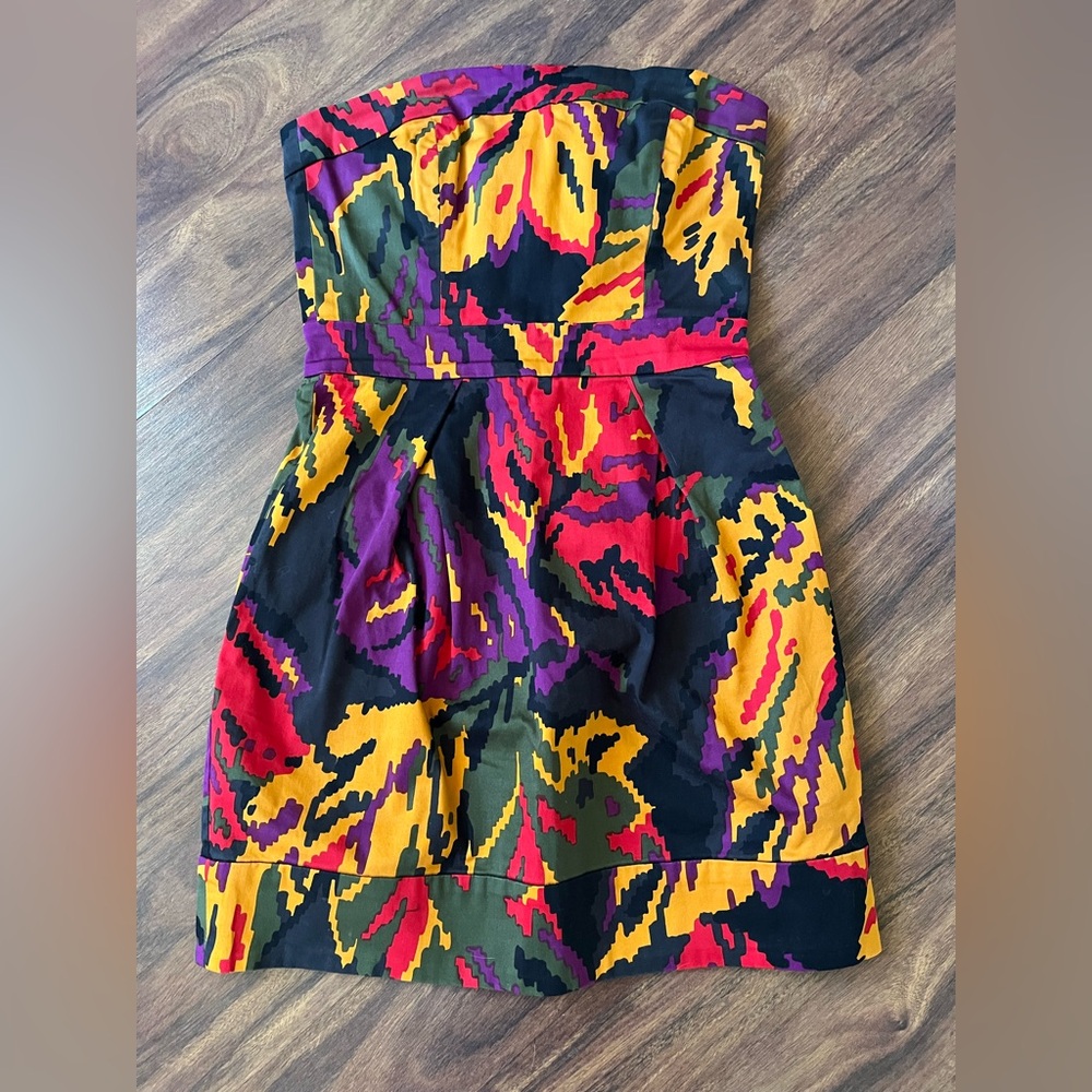 French Connection Strapless Patterned Dress
